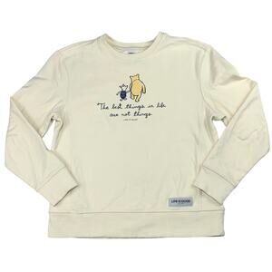 Life Is Good Winnie Sweatshirt Womens Medium Best Things Simply True Fleece Crew